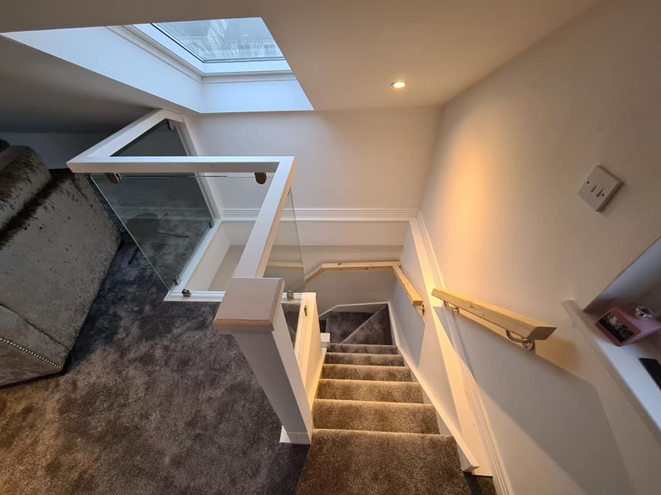 attic stairs in a dormer